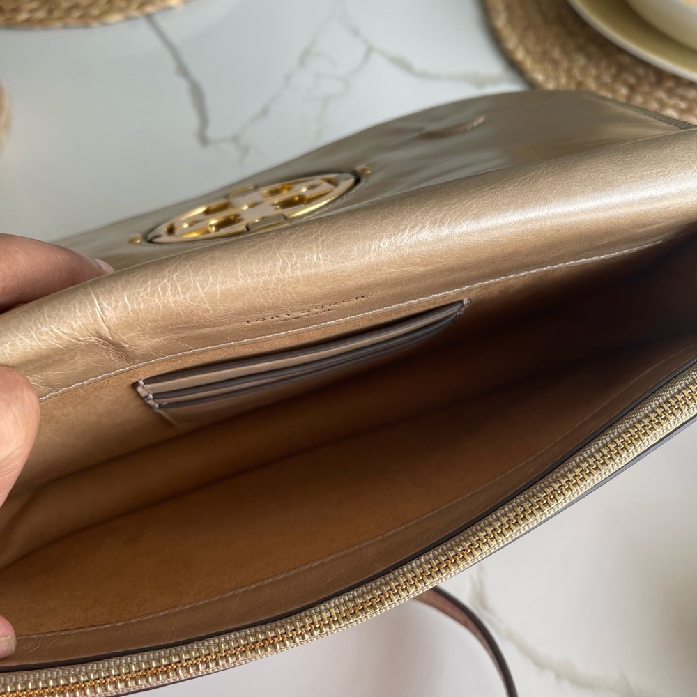 Tory Burch Miller Glazed Leather Clutch - Picture 5 of 16